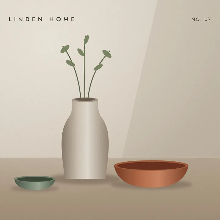 Cover of a homeware catalogue showing a vase and two bowls on a table